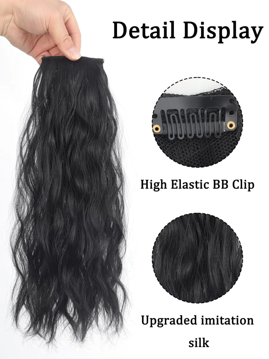 Women Water Wave Extensions Clip In Hair Extensions Invisible Synthetic Wig Piece Suitable Thinning Hair Increase Hair Volume — image 3