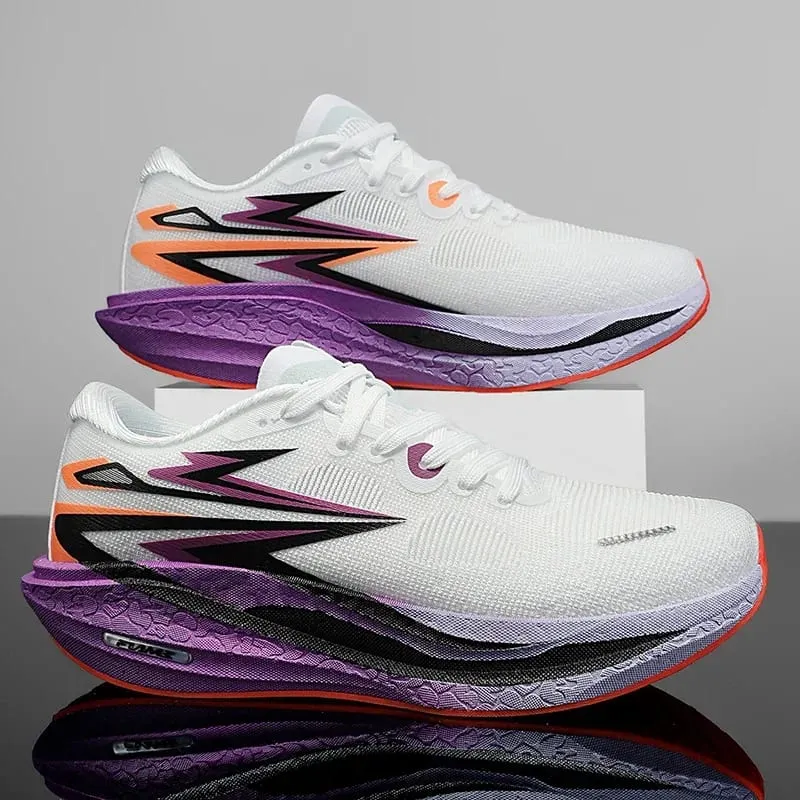 Carbon Plate Marathon Running Shoes Men Women Breathable Lightweight Sports Sneakers Shock Absorbing Athletic Shoes