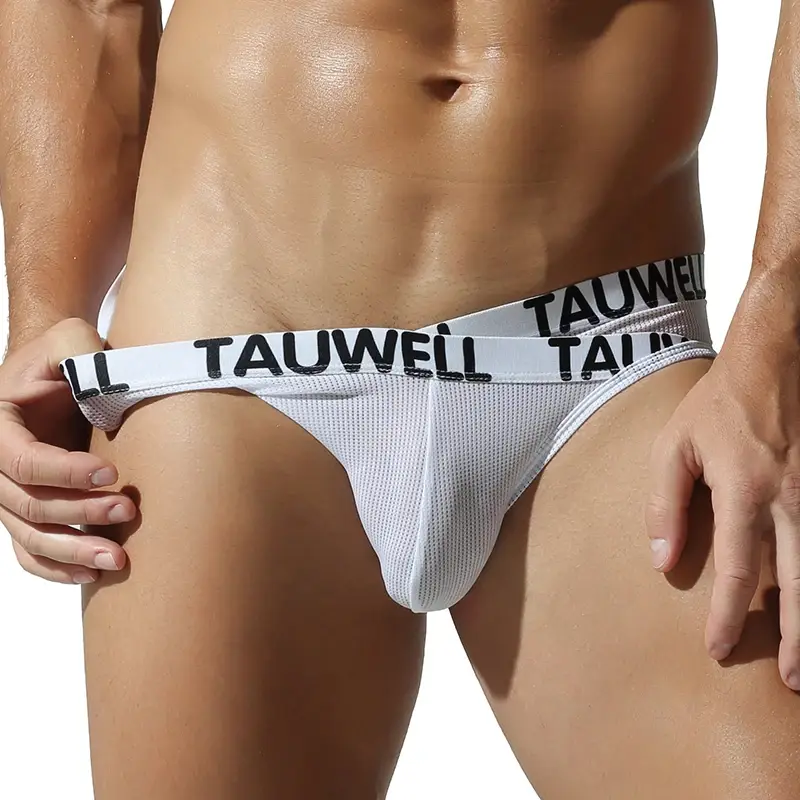 Tauwell Men's Fashion Low-Waist Sports Underwear Breathable Mesh Small V Waist Triangle Briefs — image 8