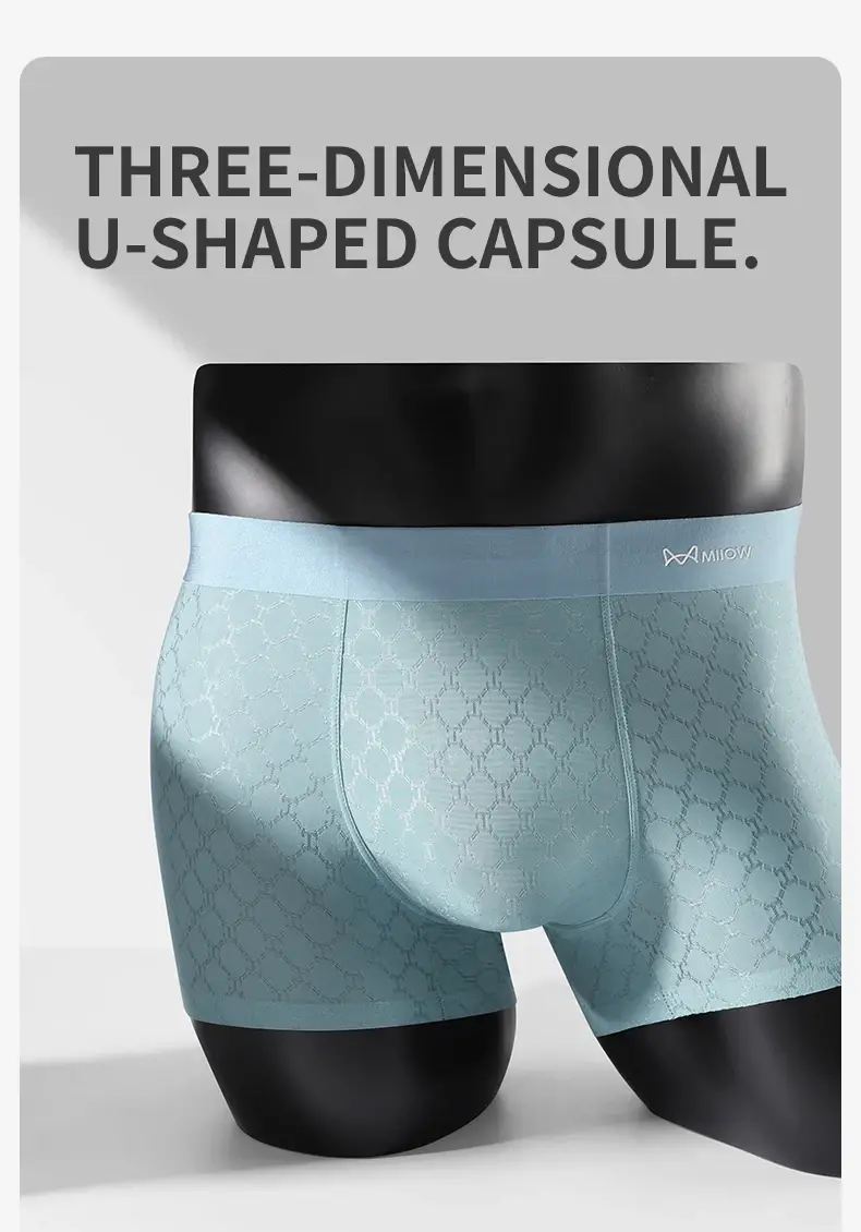 MiiOW 3Pcs Seluar Dalam Sutera Ais Lancar Lelaki Boxer Musim Panas Mesh Bernafas Seluar Dalam Lelaki Antibakteria Seluar Dalam Lelaki Seluar Boxers — image 7