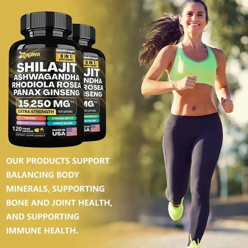 Himalaya Shilajit Ginseng Rhodiola Rosea และ Ashwagandha Extract 15250mg แคปซูลความแข็งแรงสูง Non-GMO Energy ข้อต่อภูมิคุ้มกัน