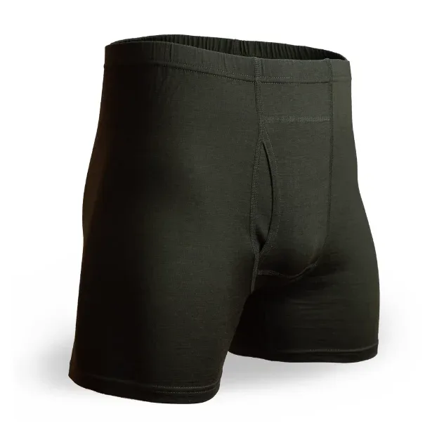 Seluar Dalam Lelaki Merino Wool Long Drop Boxer Brief 100% Bulu Merino Lapisan Asas 240G Lelaki Sukan Seluar Dalam Kecergasan Bernafas