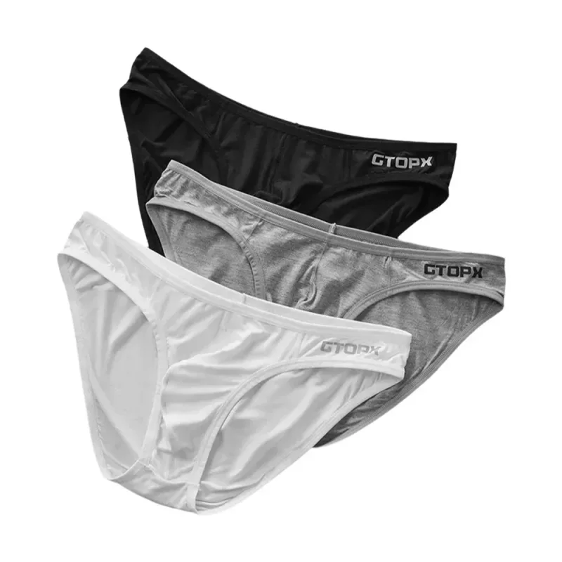 3Pack Mens Underpants Low Waist Briefs U Convex Bag Moisture-wicking Comfortable Sexy Mens Bikini 3256812265867383 — image 6