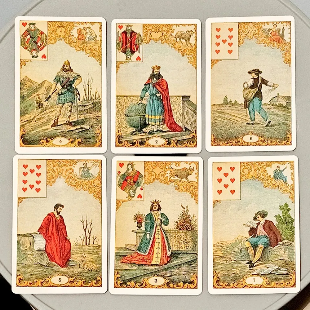 Vintage antikke skæbne-spådomskort 9*6 cm 32-kort Oracle Deck Le Jeu Du Destin Antikke traditionelle Cartomancy-kort — image 3
