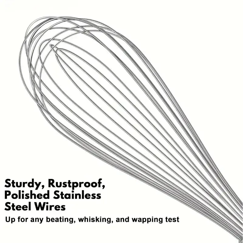 9-inch Stainless Steel Eggs Whisk - Lightweight Hand Mixer for Baking & Cooking Comfortable Grip Handle Easy Clean Kitchen Tool