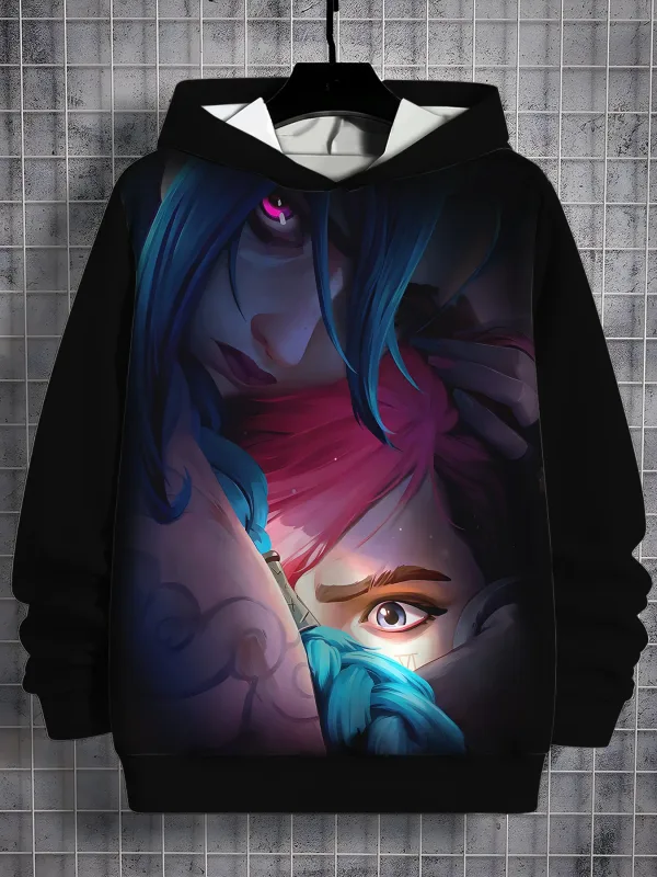 2026 Arcane Jinx Anime 3D Print All Seasons Children Casual Sweatshirt Cool Pullover Tops Unisex Clothes Boy Hoodies Clothes — image 3