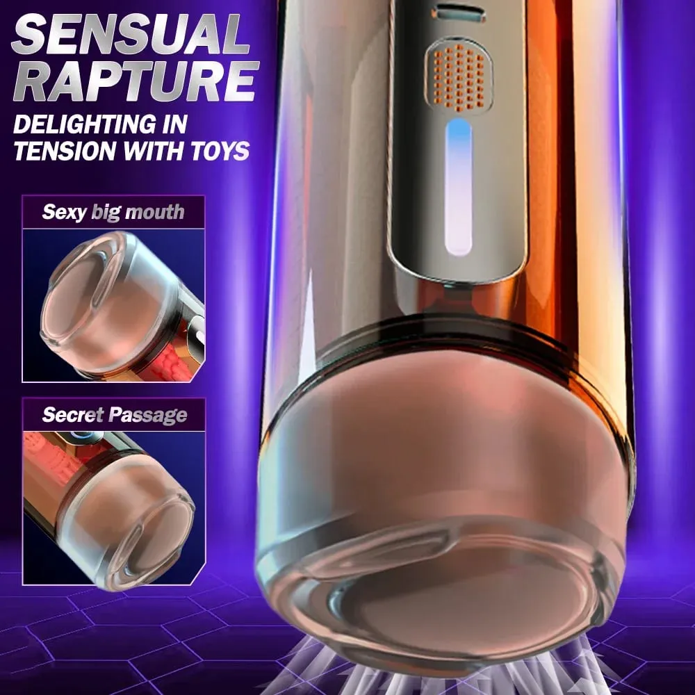 Realistic Women Mouth Vagina Double-Head Dual Penetration Male Masturbator Automatic Vibrating Blowjob Cup Adult Sex Toy for Men