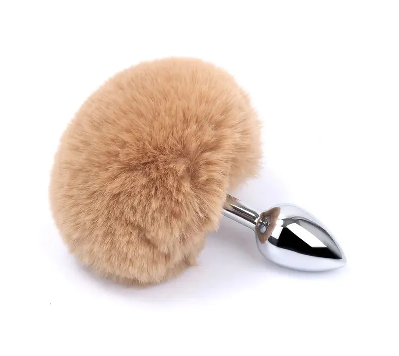 Plush Silicone Rabbit Tail Butt Plug Vibrator Dildo Prostate Massager Sex Toy Men Women Adult Reusable