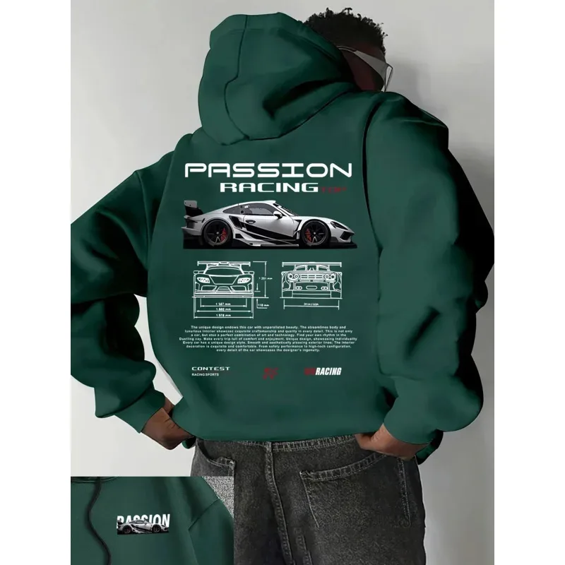 Men's casual hoodie alphabet print loose fit - Bahrain streetwear 22ss men clothing hoodies hoodie men one piece haikyuu — image 5