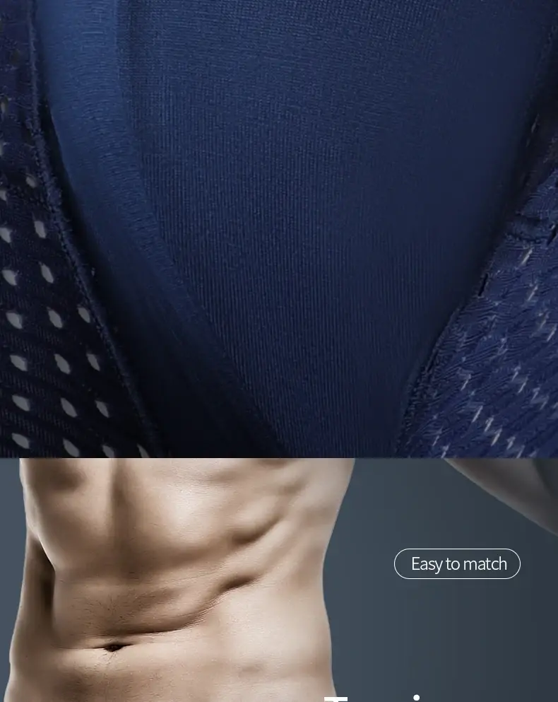 Roupa interior esportiva masculina de fitness gelo seda fina treinamento secagem rápida corrida estendida anti-desgaste perna não vestindo cuecas boxer — image 11