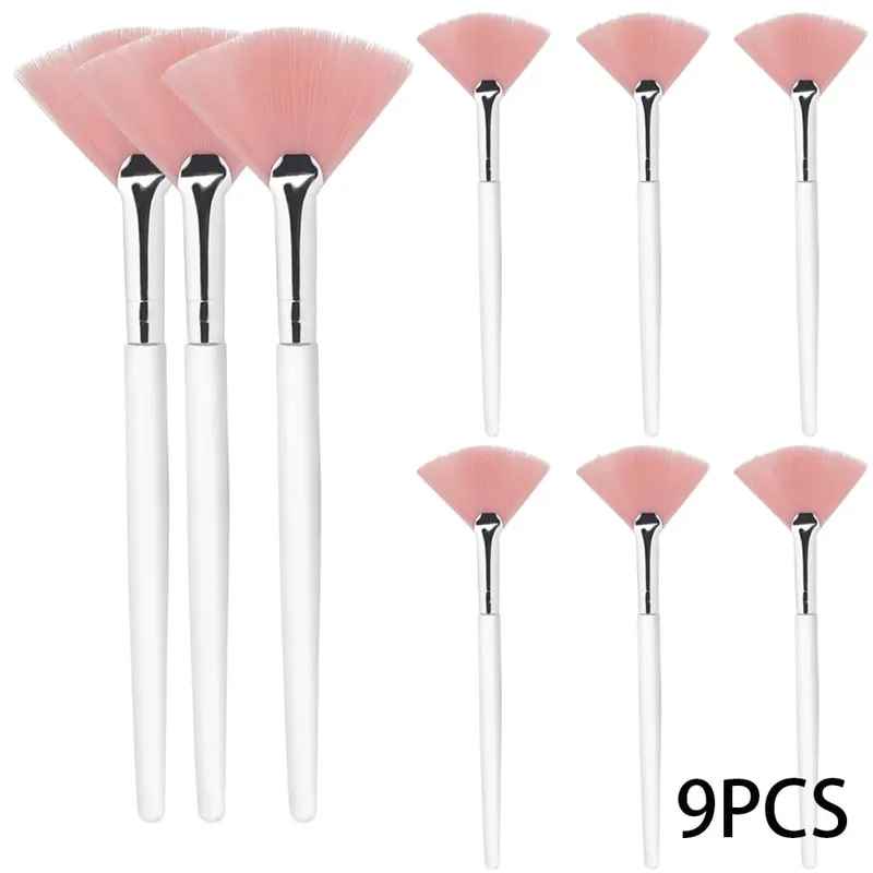 3/9/15 Pieces Facial Fan Mask Brushes Soft Mask Brush Applicator Esthetician Facial Mask Brushes For Women Girls Cosmetic Tools — image 15