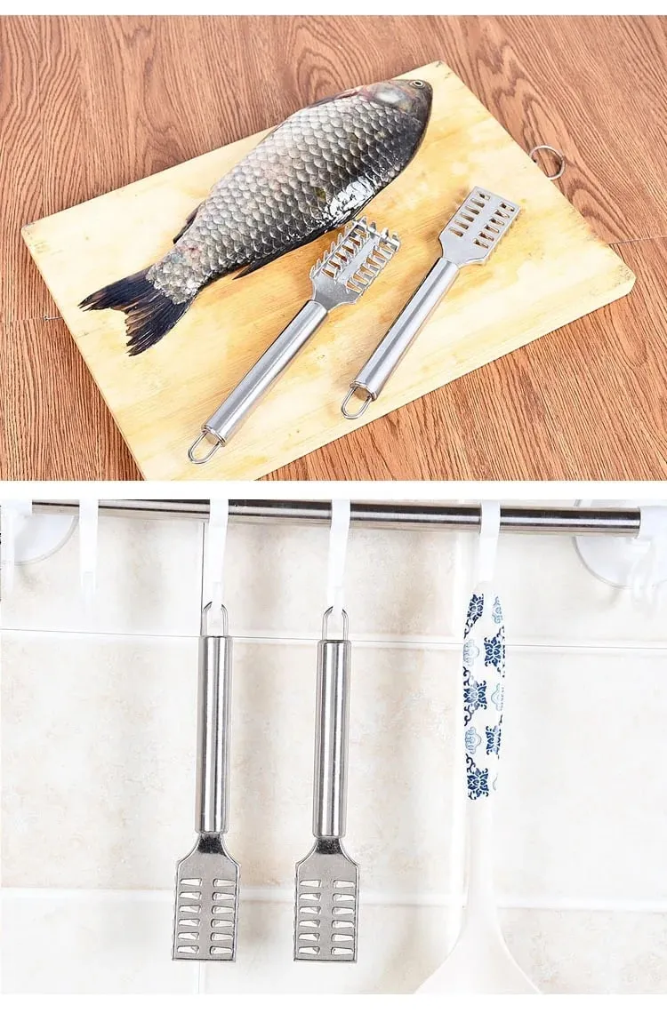 1PC Stainless Steel Fish Scale Knife Scale Scraper Sawtooth Scraping Boning Filleting Cut Scrape Dig Maw Knife