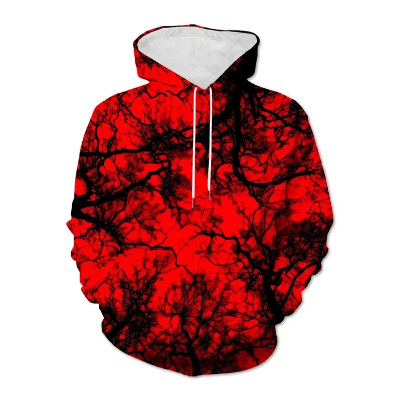 Multi Color 3d Printed Tree Hoodies Men Clothes Plants Pattern Sweatshirts Tops Outdoor Street Long Sleeve Pullover Hoodie — image 3