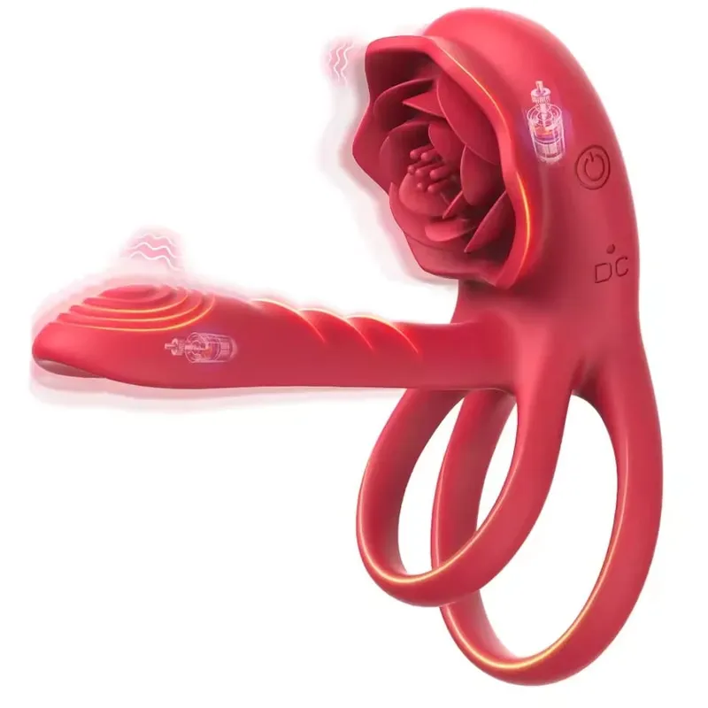Penis Cock Ring Vibrator for Women Black Rose G Spot Nipple Clitoral Male Ejaculation Delay Nipple Clitoral Stimulator Sex Toys — image 10