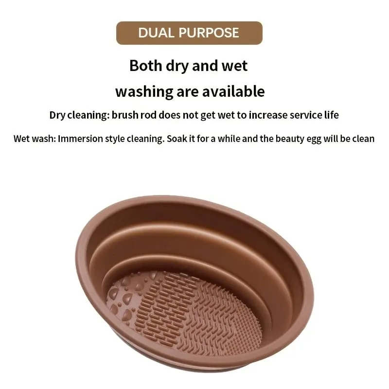 1 piece of foldable silicone makeup brush cleaner; Reusable; Portable cleaning tool suitable for makeup brushes and powder puffs