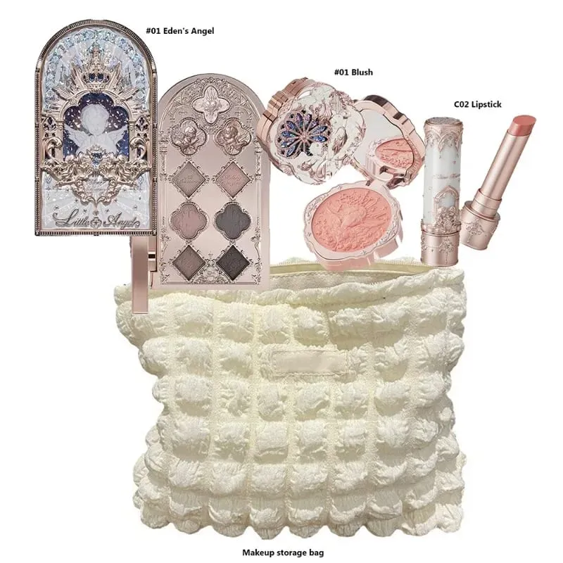 Flowerknows Makeup Set Gift Kit Shimmer Full Box Blush Langdurige fluwelen lipcrème met zakje Kit De Maquiagem