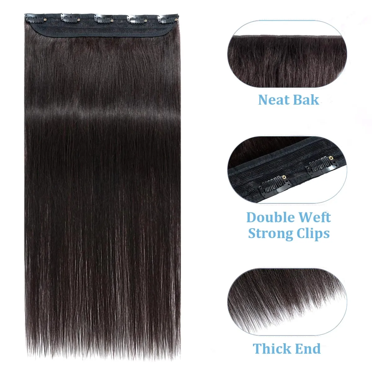 Klip Dalam Satu Bagian Lurus 10 Inci dengan 5 Klip Ekstensi Rambut Manusia Klip Rambut Remy Brasil Dalam Ekstensi Rambut Alami