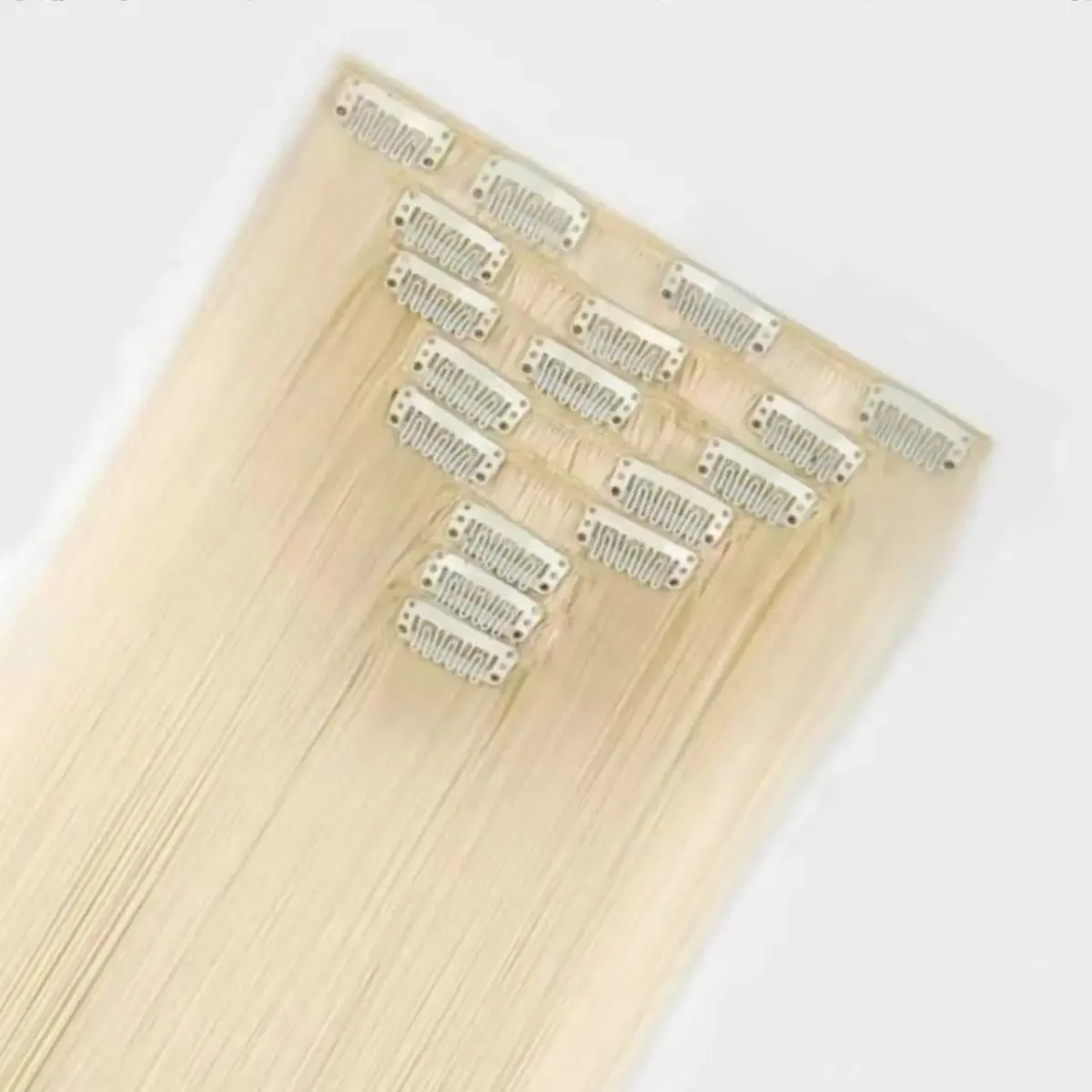 22Inch Long Straight Wavy Hair Extension 8Pcs/Set 17 Clips High Tempreture Synthetic Hairpiece Clip In Hair Extensions Cosplay — image 5