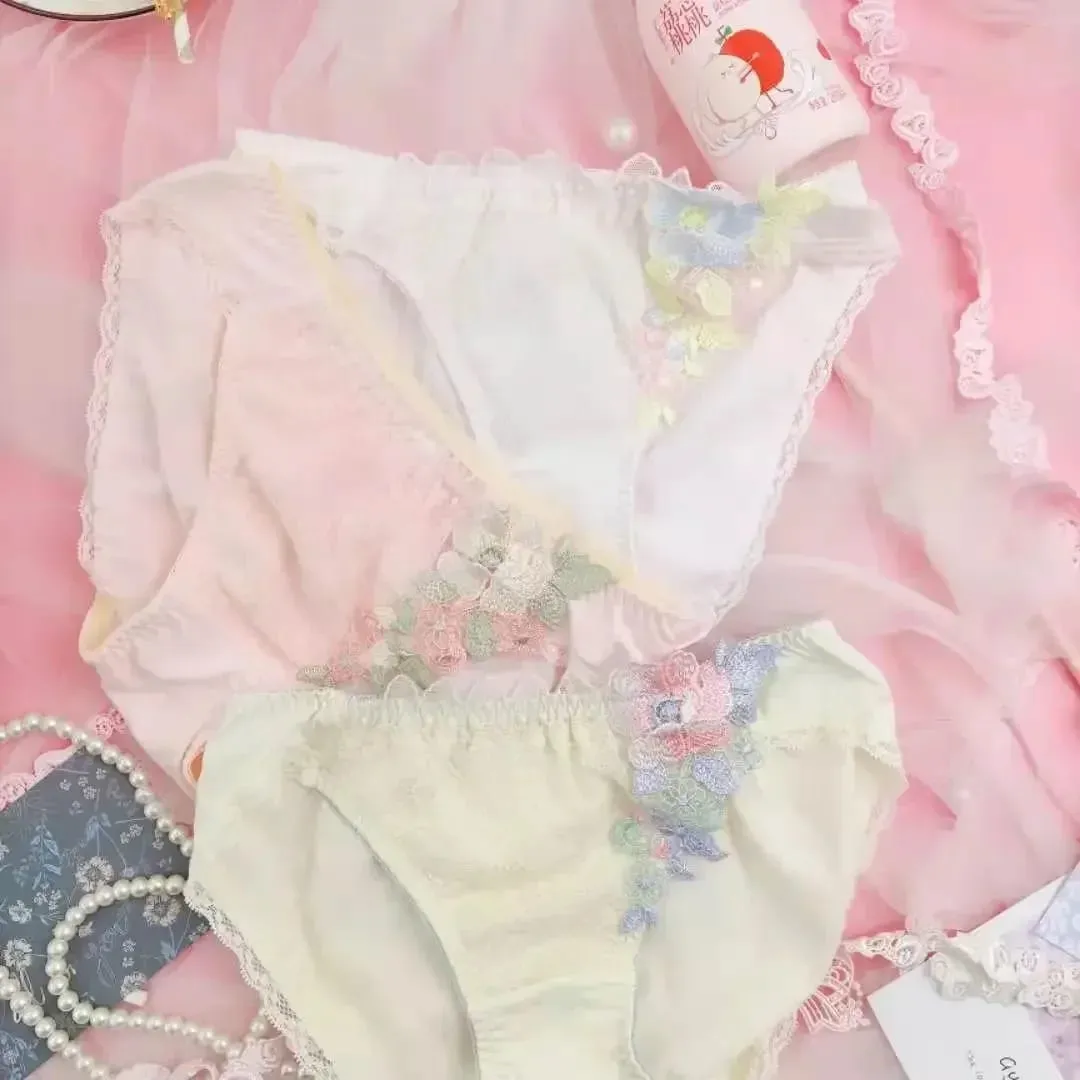 Sweet Lolita Lingerie Set: Floral Lace Applique Push Up Bra & Panty Set Cute Sexy Underwear — image 6