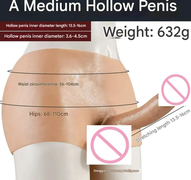 Realistic Hollow Feeling Silicone Skin Dildo Pants soft Penis Sleeve for Couples Strapon Sex toys dick men gay18 Panties Lesbian — image 8