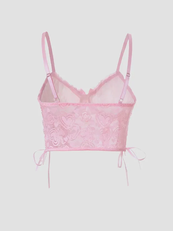 Fashion Women's French Style Lace Bra Vest Sweet Solid Crop Top Summer Backless Tank Top Y2k Streetwear Clothes — image 8