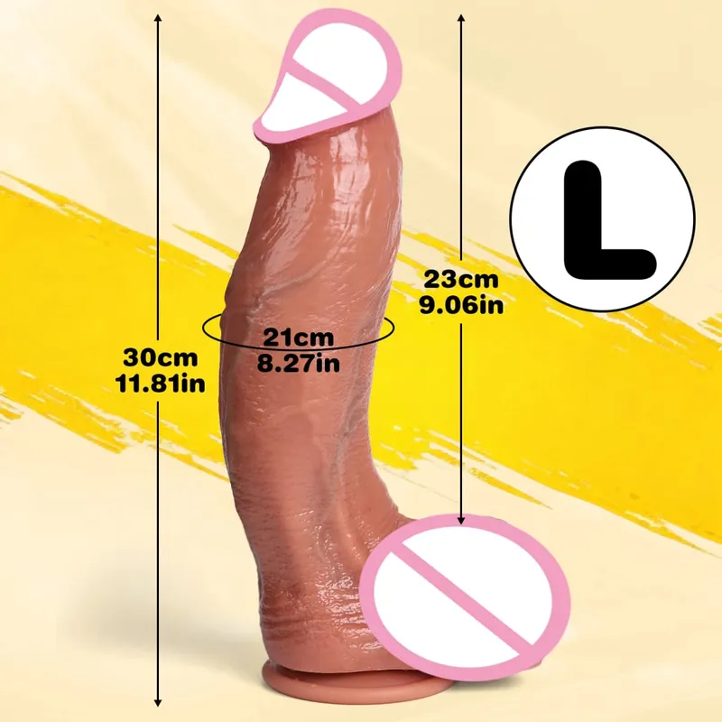 Bend Dildo Realistic Szilikon vastag pénisz Felnőtt szexjátékok nőknek Anális vagina Maszturbátor Műpénisz tapadókorongos Dick Masszírozóval