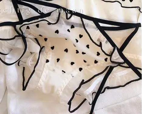 Set intimo in pizzo senza fili giapponese a rete I seni piccoli da donna raccolgono sexy puro desiderio reggiseno dolce reggiseno carino Panty SET TUSHY — image 9