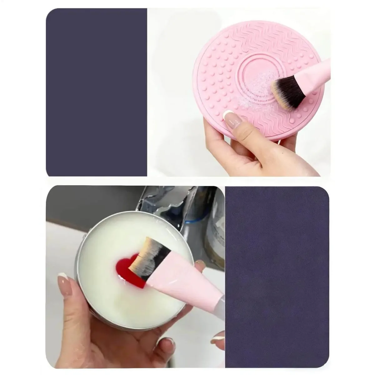 Makeup Brush Cleaner Soap with Silicone Mat Deep Cleans Waterproof Makeup for Synthetic Natural Makeup Brushes Sponges