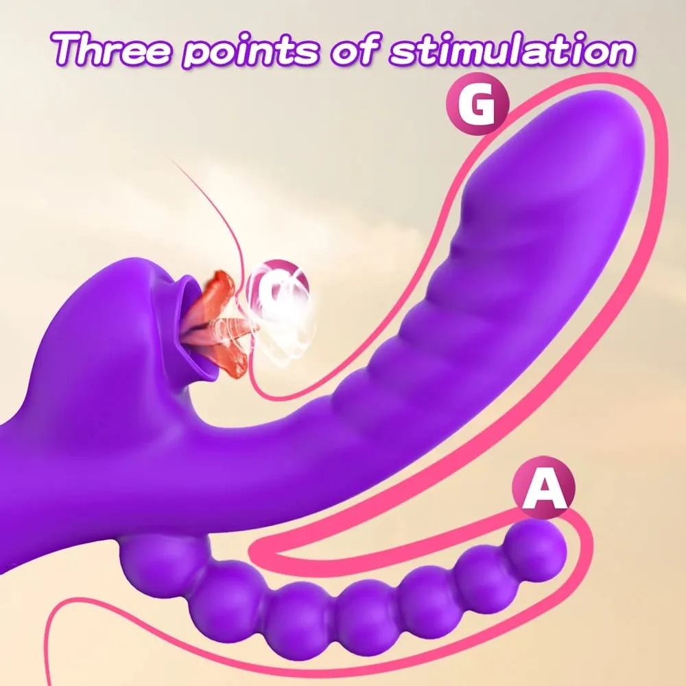 3 in 1 Tapping Flapping Vibrator Anal Sex Clitoris Clit Sucker Stimulator Sex Toys Female Licking Sucking Vibrators Adult Goods — image 2