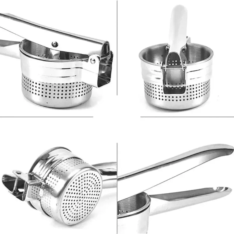 Potato Masher Kitchen Gadget Food Grade Stainless Steel Crusher Fruit and Vegetable Juicer Ergonomic Comfort Handle — image 4