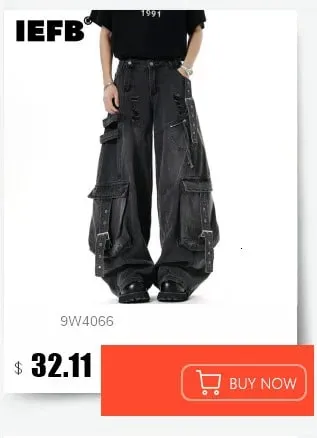 Avant-Garde Men's Jeans Leopard Print Gradient Oversized Wide Leg Fit High Street Loose Casual Denim Long Pants 9X2894