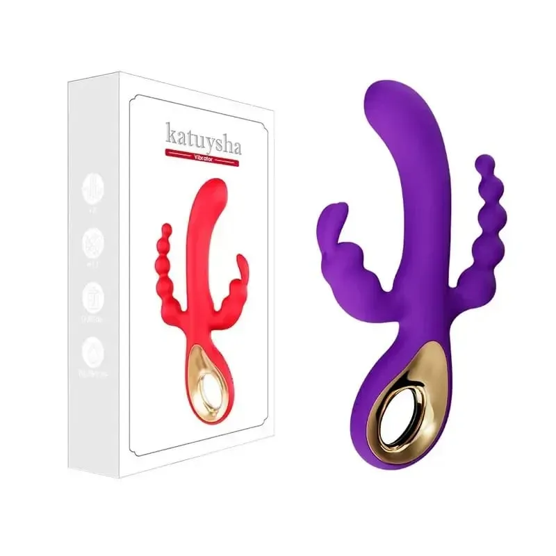 G Spot Yapay Penis Tavşan Vibratör Kadınlar için 3 In1 Klitoris Stimülasyonu Silikon Su Geçirmez Kadın Vajina Anal Masaj Yetişkin Seks Oyuncak