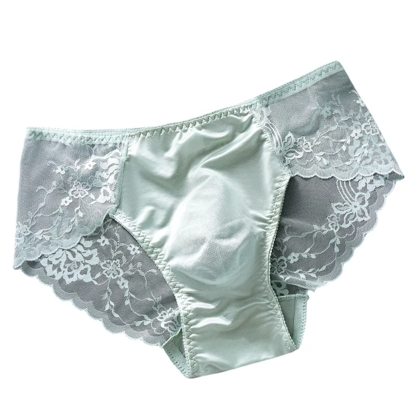 1pc Men Lace Seamless Ice Silk Briefs Ultra-thin Underwear 3D Bulge Pouch Low Waist Gay Panties Breathable High Elastic Lingerie — image 3