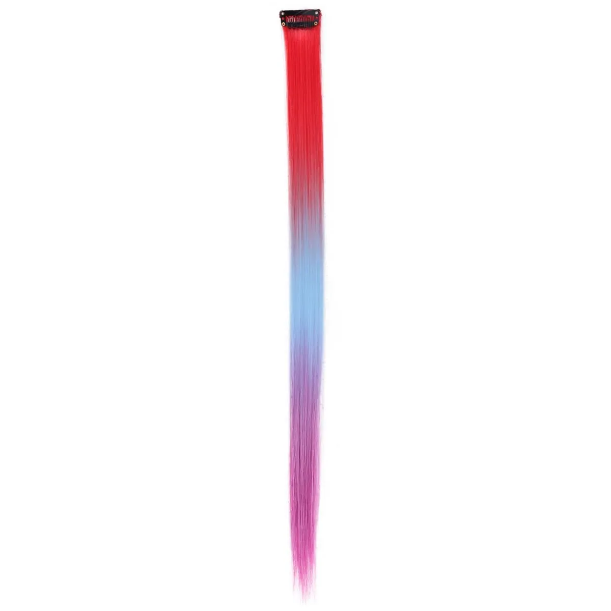 1Pcs Gradient Color Clip in Hair Extensions Party Highlights Wig Synthetic Straight Hairpiece for Girls Kids Christmas Party Use — image 11