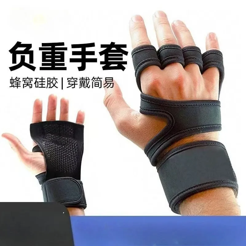 2PCS Training Sport Gloves for Men Women Workout Gloves Fitness Body Building Weightlifting Gym Hand Wrist Palm Protector Gloves — image 6