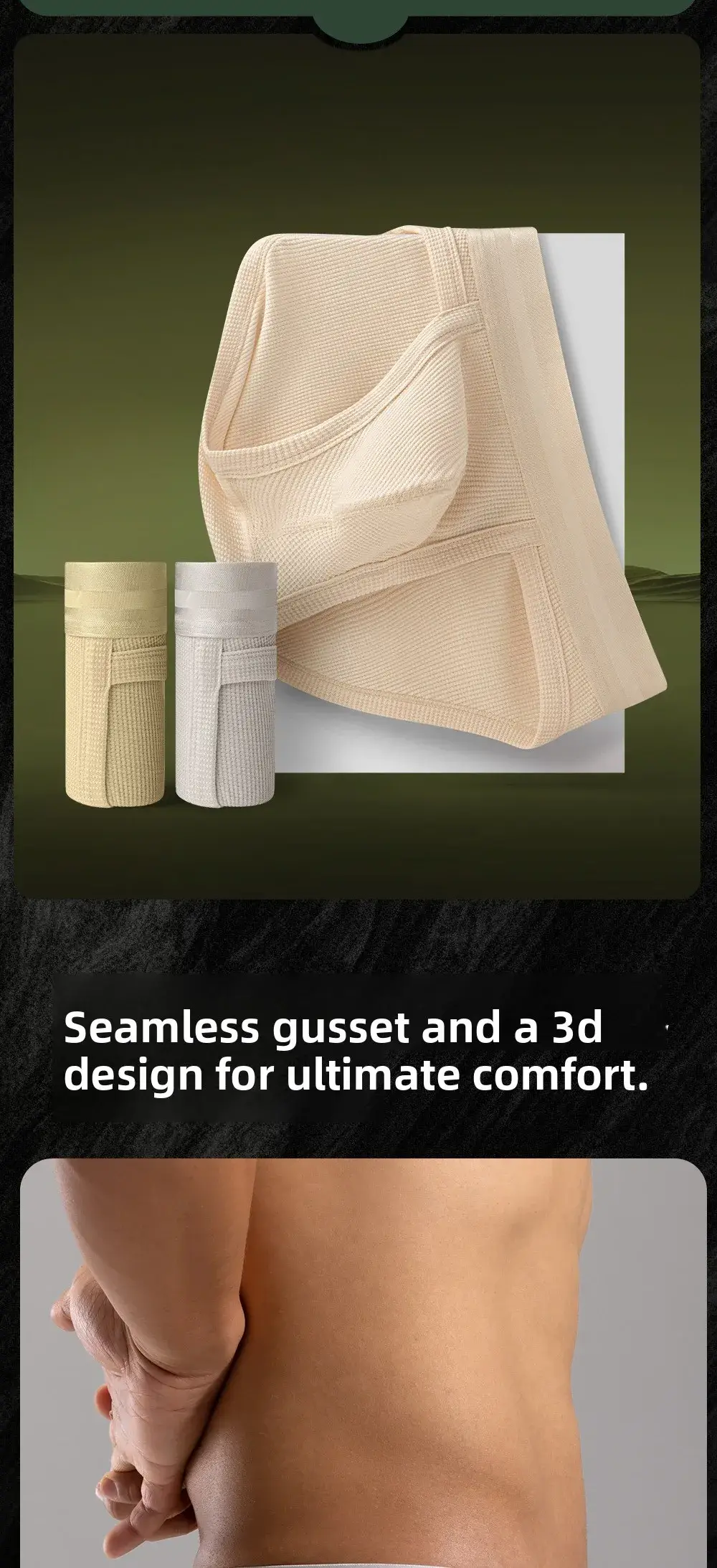 3pcs Sexy Men Waffle Cotton Briefs with Raised Bag Support Pouch With Hole U Spacious Separate Crotch Breathable Anti-sweat 3256812343913911 — image 8