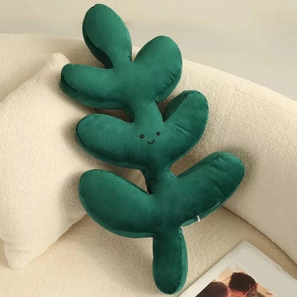 New Cartoon Creative Leaf Back Cushion Home Indoor Decor Adult Pillow Cushion Green Plant Leaf Leaf Cushions