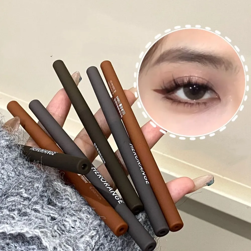 Ultra-fine Gel Eyeliner Pencil Black Brown Under Eye Liner Pen Waterproof Matte Lying Silkworm Quick Drying Lasting Eyes Makeup