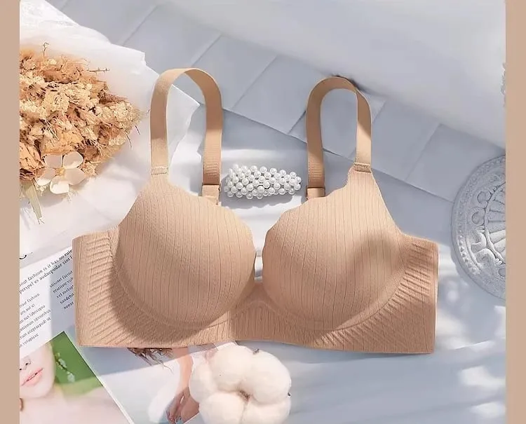 High Quality Thick Padded Wirefree Bra Set Women Seamless Solid Gathering Lingerie Comfort Push Up Effect Perfect for Smaller — image 11