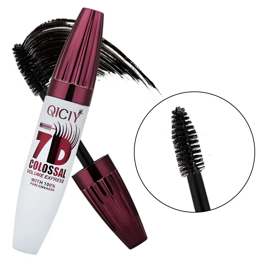 7D Volumizing &Curling Black Mascara Smudge-Proof Natural Lash Lift & Curl Flake-Free Non-Clumping Waterproof Eye Makeup Mascara