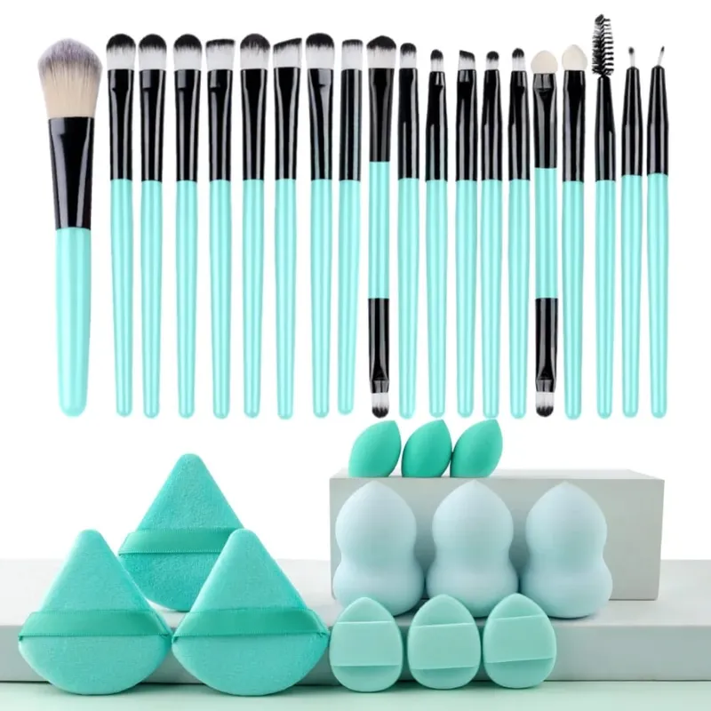 20pcs Makeup Brush Set Soft Fluffy Cosmetic Foundation Powder Eyeshadow Kabuki Blending Make Up Brush Beauty Tool Makeup Sponge