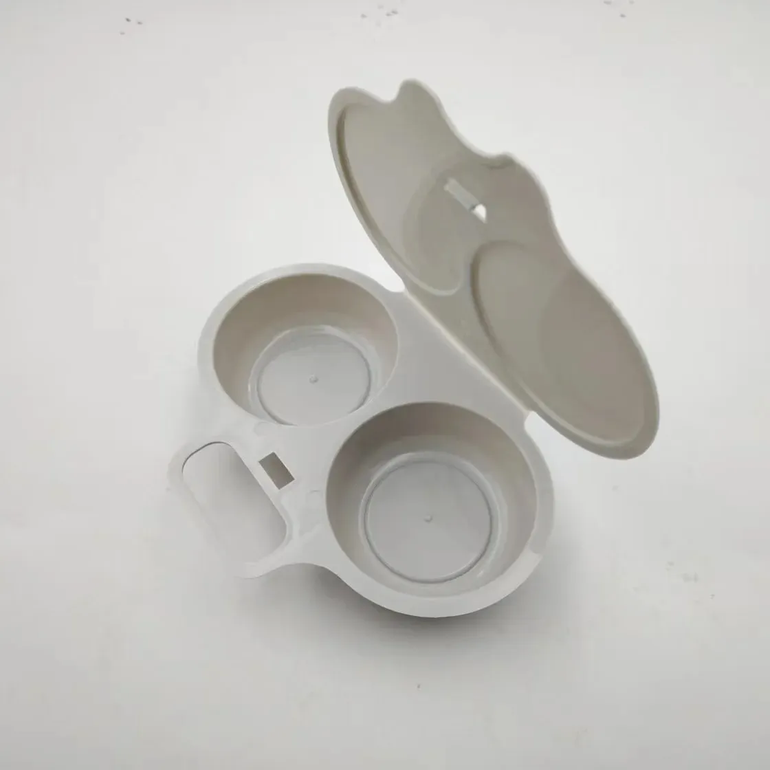Pentola a vapore per microonde a doppia cavità Cuociuova Friggitrice in plastica per alimenti Stampo per cottura a vapore per uova Accessori da cucina Utensili da cucina