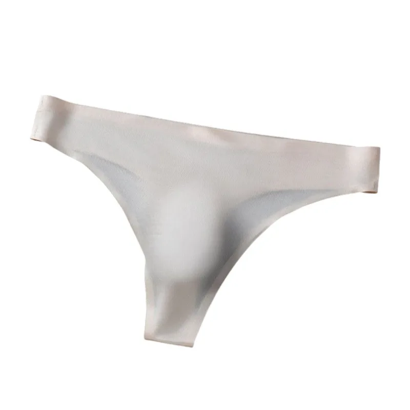 Men Seamless Ice Silk G-String Underwear 3D Bulge Pouch Low-rise T-Back Thongs Low Rise Men Bikini Briefs U Pouch Lingerie — image 15
