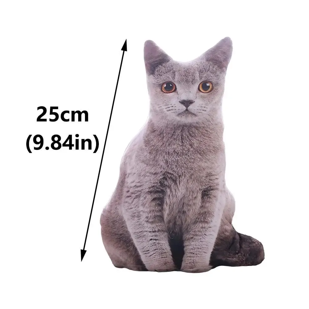 Plush Realistic 3D Cat Doll Cartoon Stuffed Simulation Cat Plushie Pillow Kawaii Soft Plush Animals Toy Cushion for Kids Girls — image 6