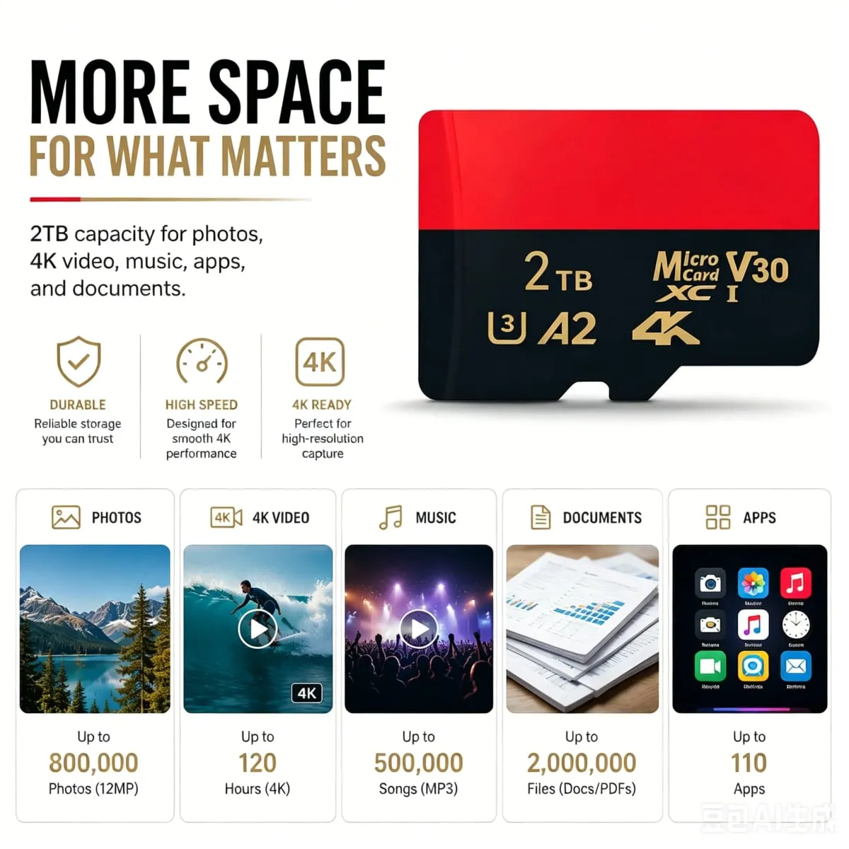 High-Speed 128GB Micro TF Card Class10 256GB Flash Card 512GB Memory Card for Smartphone Tablet — image 3