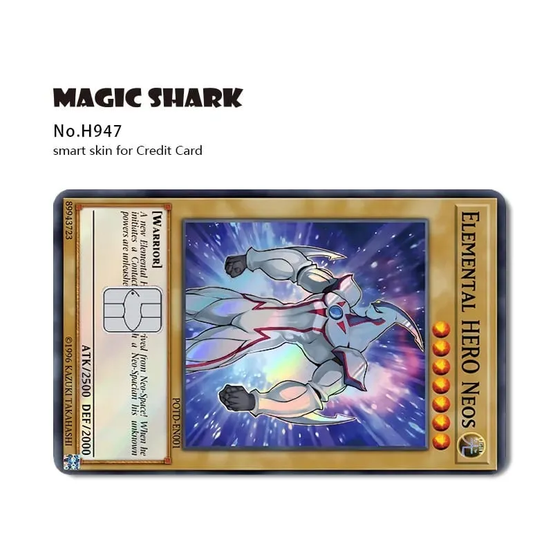 Magic Shark Yo-gi-oh Blue Eyes Dragon Game Shinny Holographic Laser Debit Credit Card Sticker Film Skin Front Cover — image 13