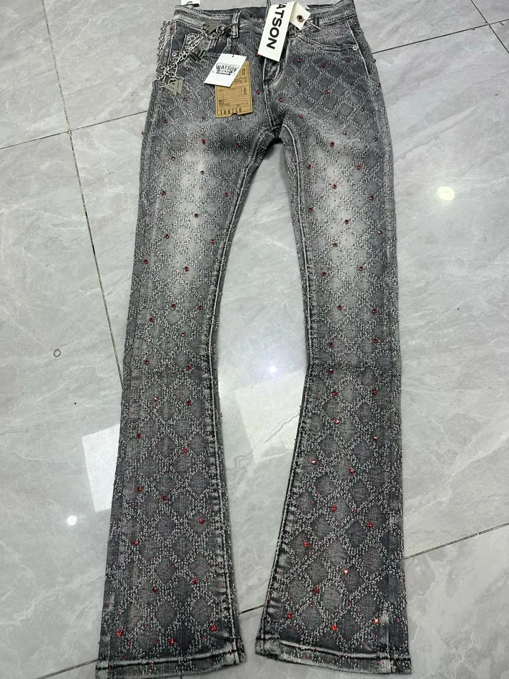 2026 Men's Multi-Pocket High Street Quality Slim Fit Skinny Long Denim Flared Men Yellow Red Pink Jeans Pants — image 18