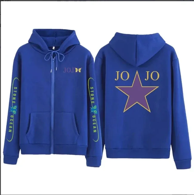 Hoodie Kupu-kupu Laut Batu Petualangan Aneh Anime Jojo Hoodie Gaya Anime Uniseks Longgar Kaus Atasan Musim Gugur Musim Semi