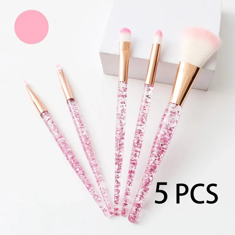 Sada 5 ks profesionálních štětců na make-up kompatibilní pro oční stíny na obočí – nylonové štětiny