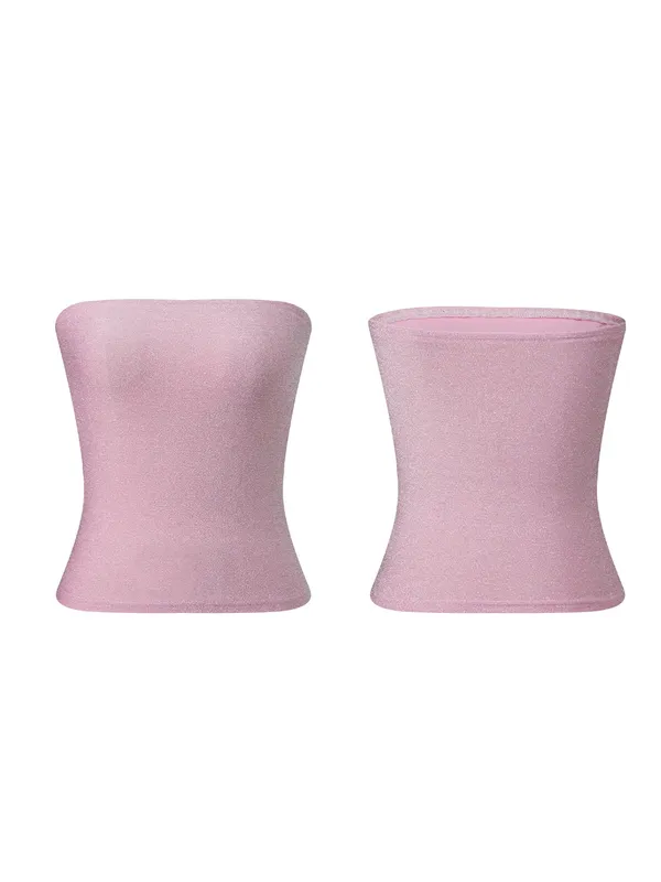 Women's Strapless Tube Tops Stylish Solid Color Summer Sleeveless Tanks Bandeau Blouse for Party Date Night Wear